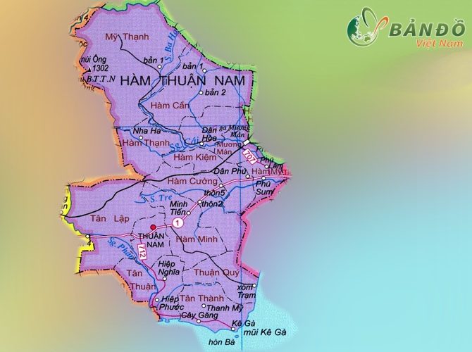[Update] Bản đồ hành chính tỉnh Bình Thuận khổ lớn 12
