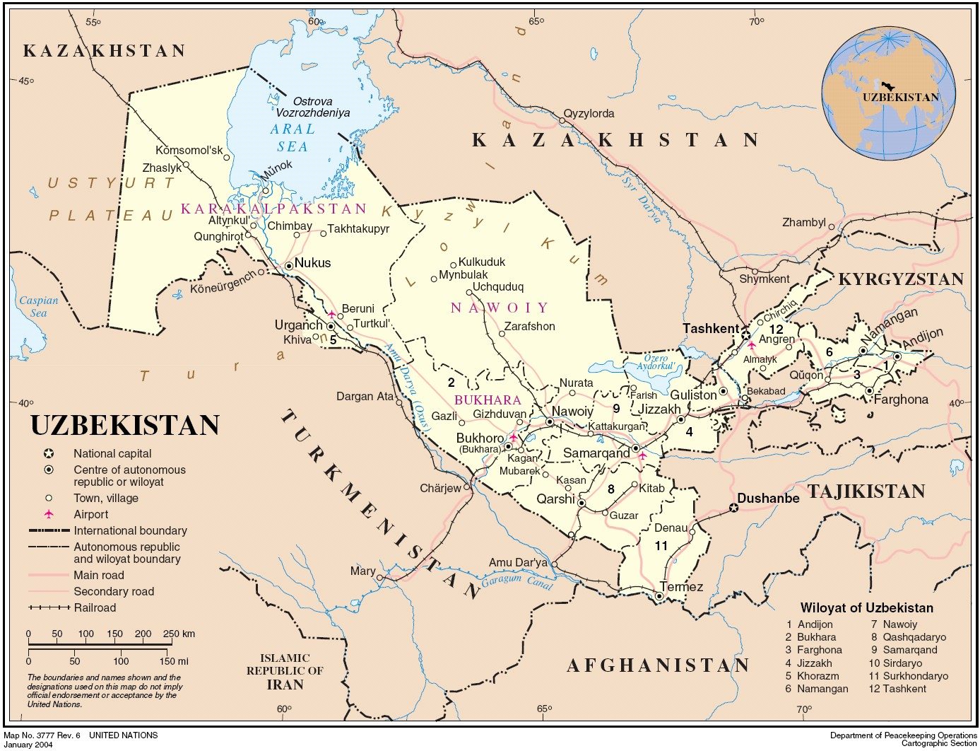 [Update] Bản đồ hành chính đất nước Uzbekistan (Uzbekistan Map) phóng to năm 2022 25