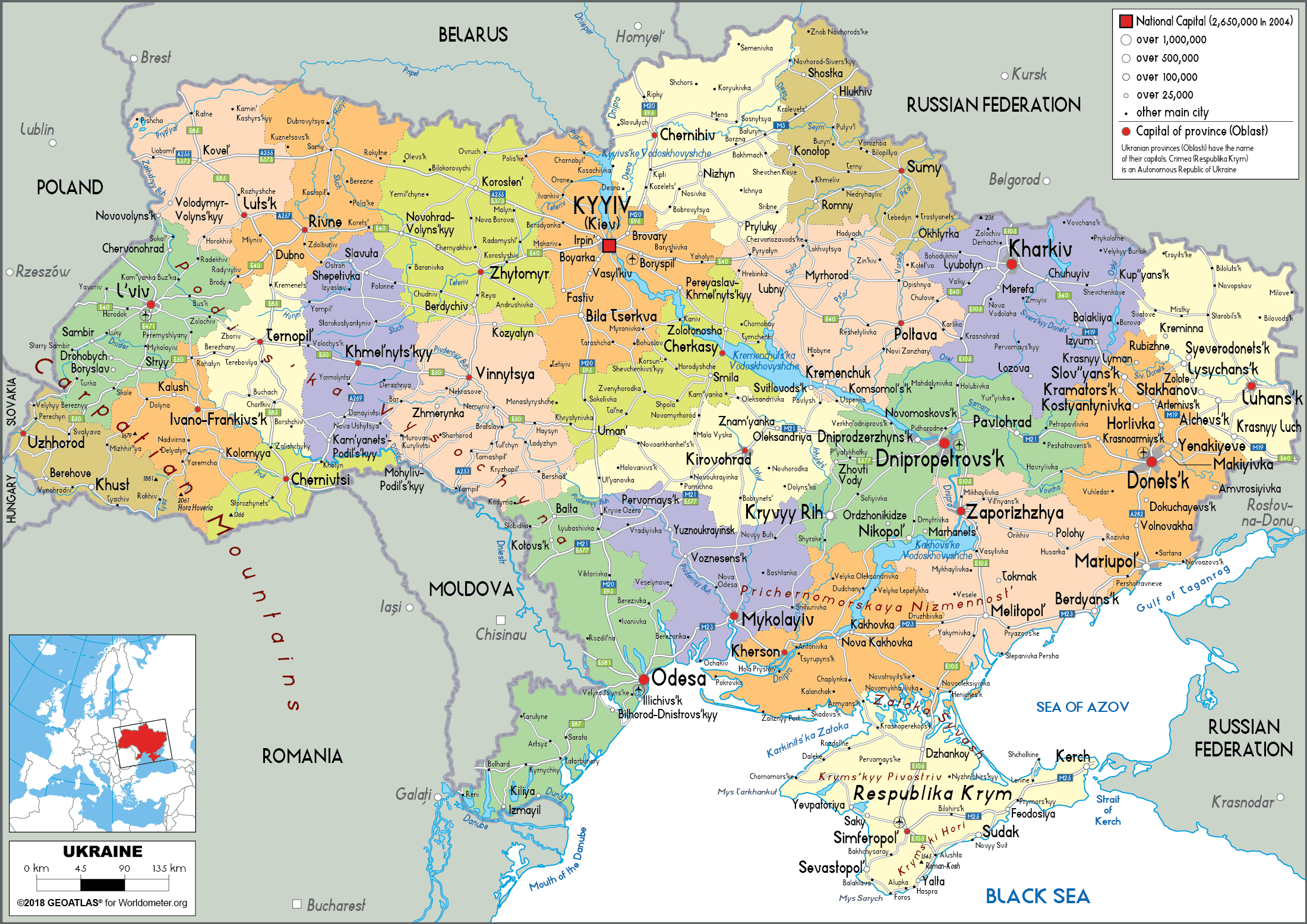 [Update] Bản đồ hành chính đất nước Ukraina (Ukraina Map) phóng to năm 2022 18