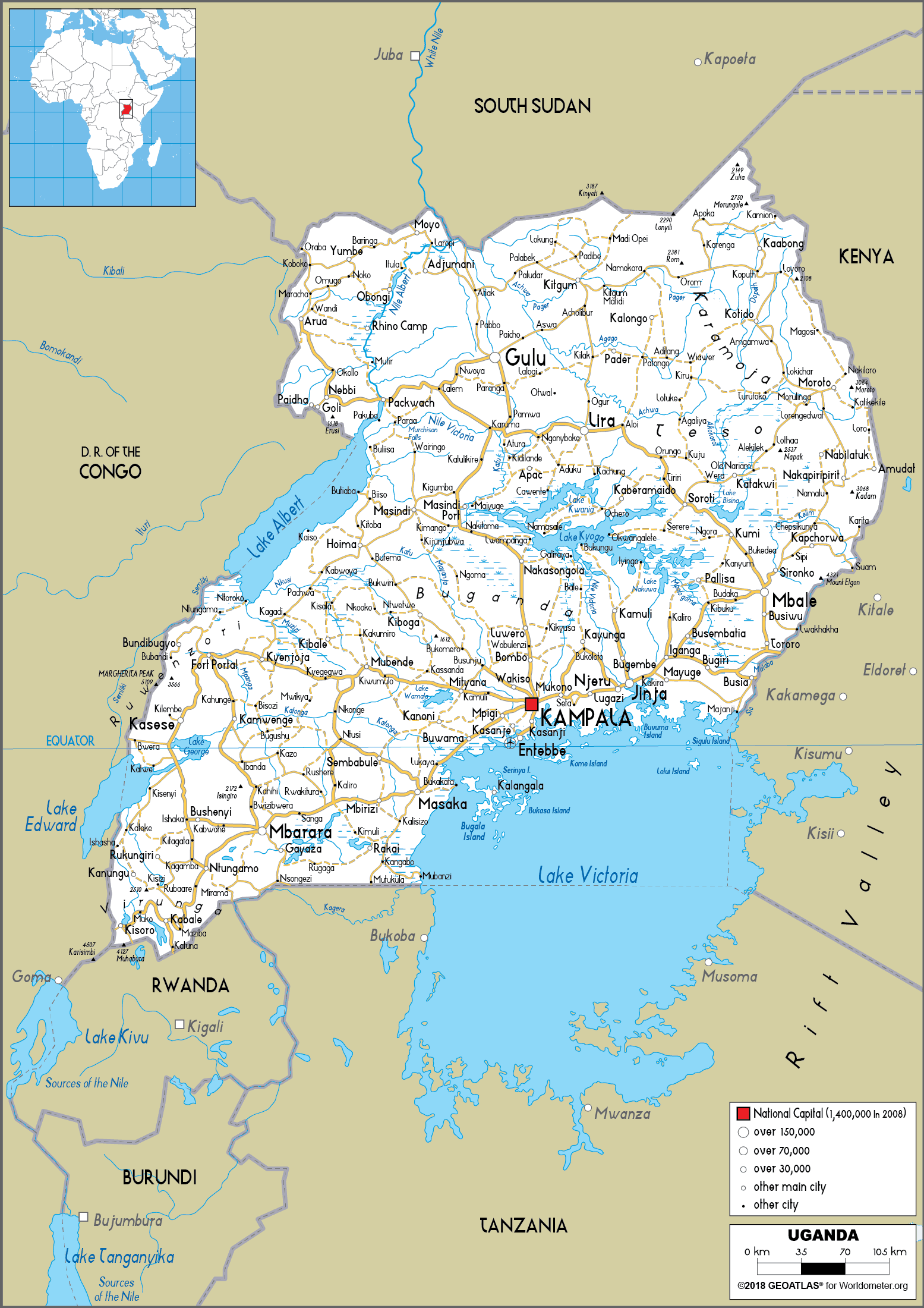 [Update] Bản đồ hành chính đất nước Uganda (Uganda Map) phóng to năm 2022 20