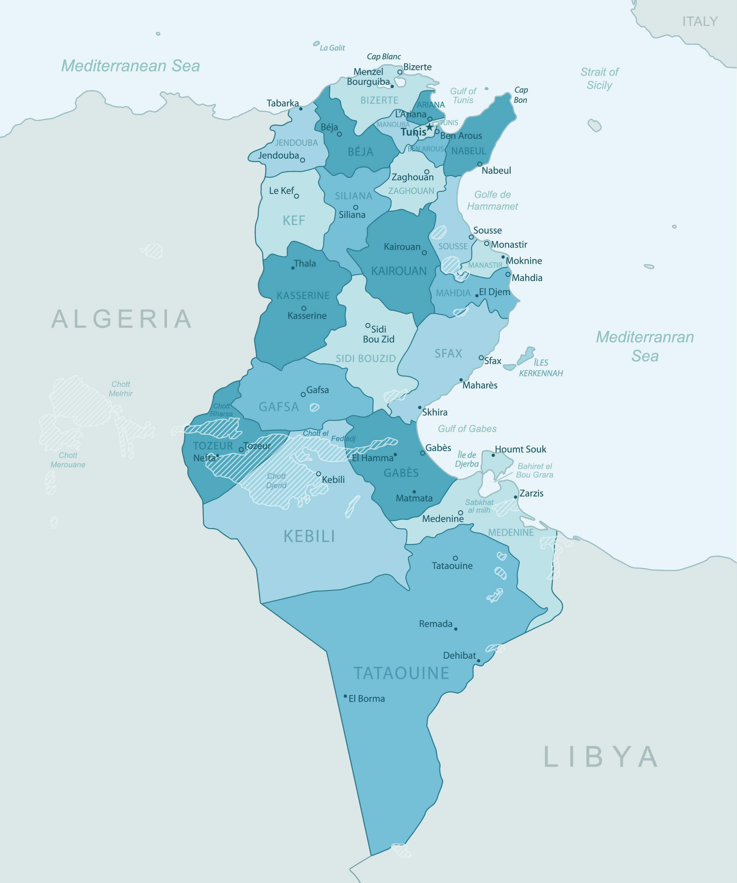 [Update] Bản đồ hành chính đất nước Tunisia (Tunisia Map) phóng to năm 2022 15