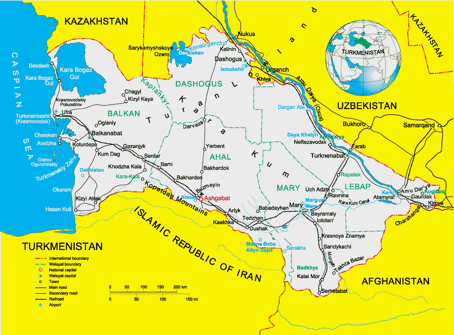 [Update] Bản đồ hành chính đất nước Turkmenisan (Turkmenisan Map) phóng to năm 2022 30