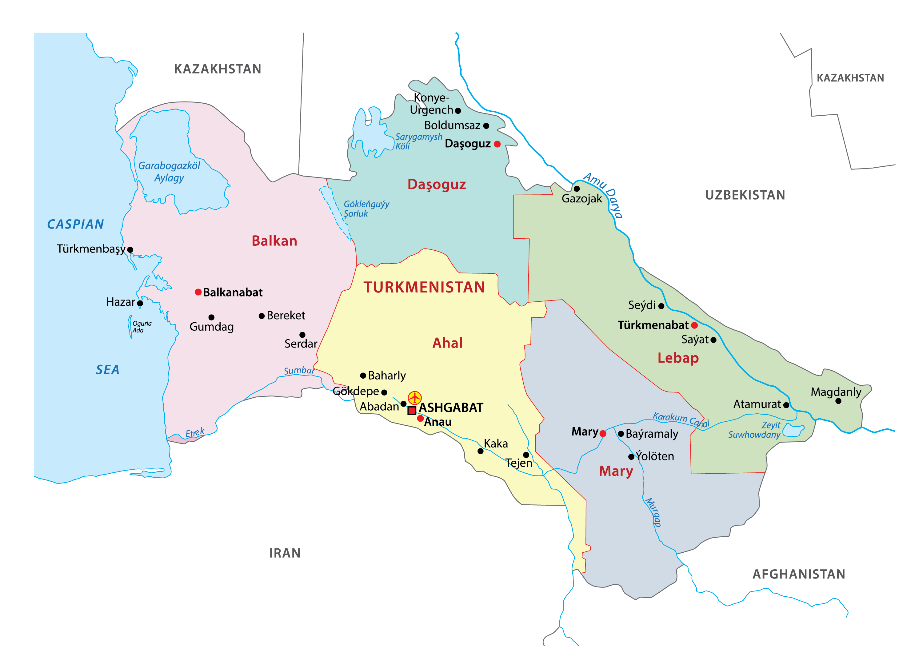 [Update] Bản đồ hành chính đất nước Turkmenisan (Turkmenisan Map) phóng to năm 2022 22