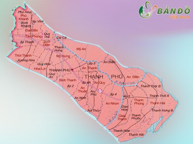 [Update] Bản đồ hành chính tỉnh Bến Tre khổ lớn năm [hienthinam] 6