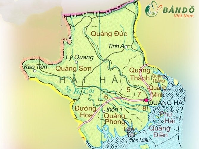 Bản đồ hành chính Huyện Hải Hà    