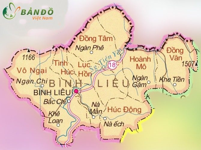 Bản đồ hành chính Huyện Bình Liêu    