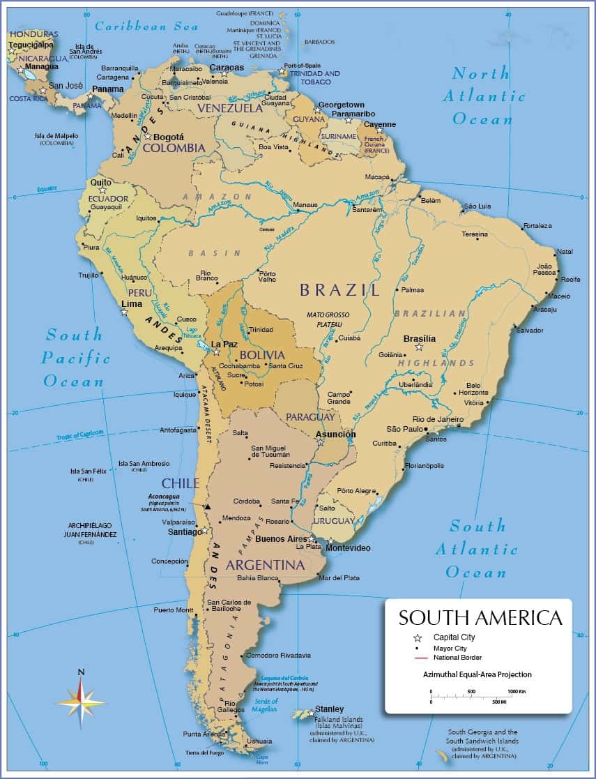 Bản đồ châu Nam Mỹ (Nam Mĩ) mới nhất năm [hienthinam] 18