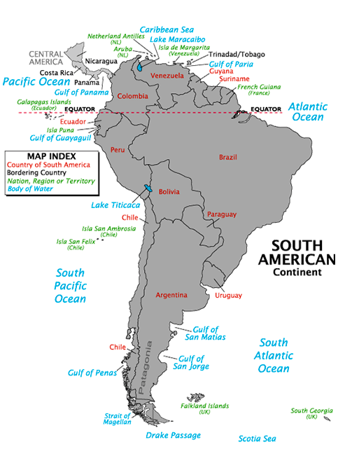 Bản đồ châu Nam Mỹ (Nam Mĩ) mới nhất năm [hienthinam] 20