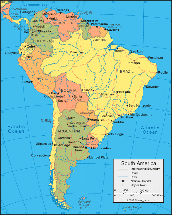 Bản đồ châu Nam Mỹ (Nam Mĩ) mới nhất năm [hienthinam] 32