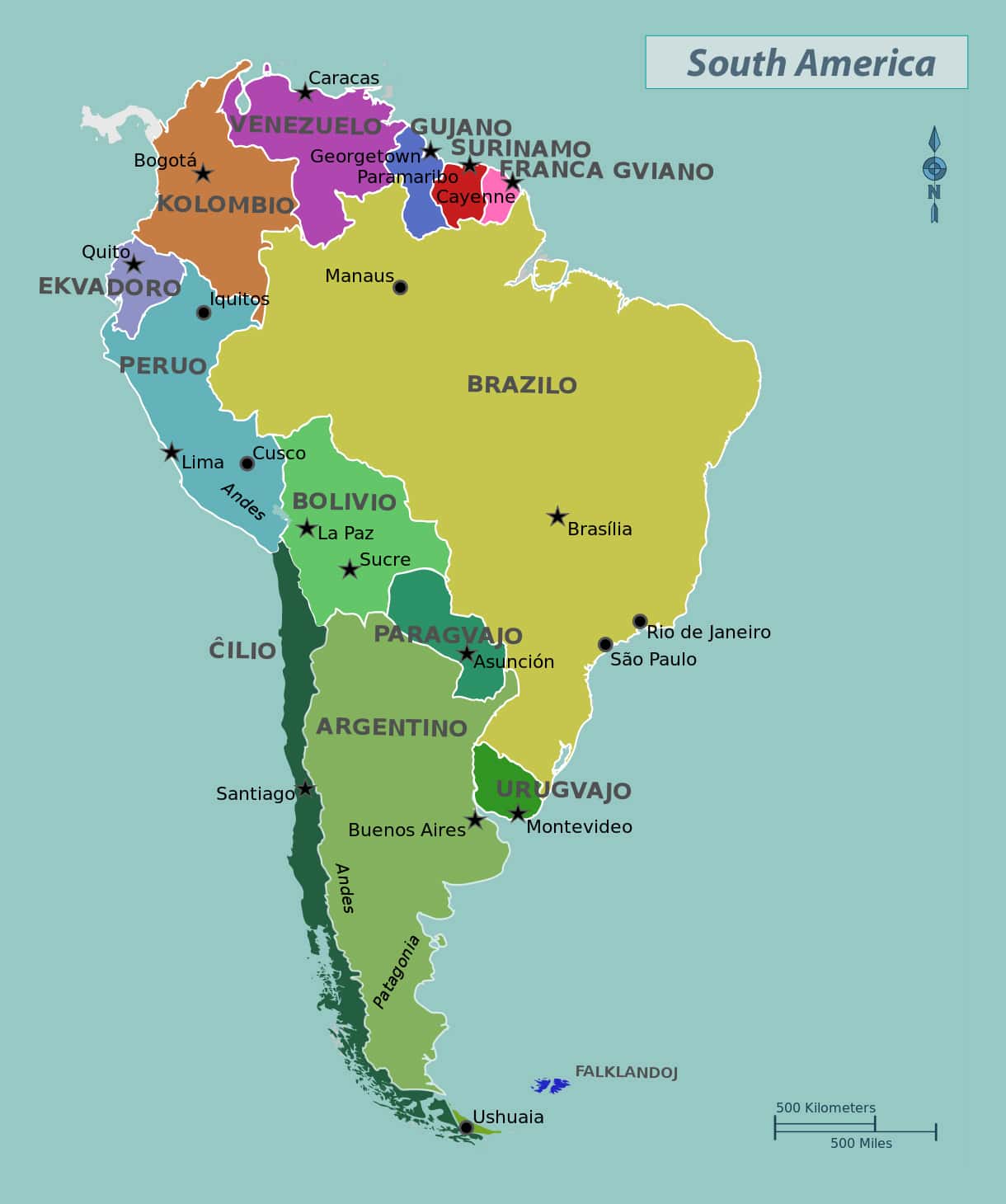 Bản đồ châu Nam Mỹ (Nam Mĩ) mới nhất năm [hienthinam] 22