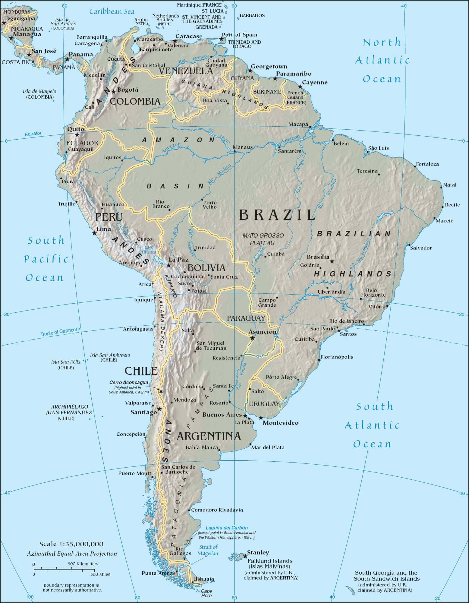 Bản đồ châu Nam Mỹ (Nam Mĩ) mới nhất năm [hienthinam] 26