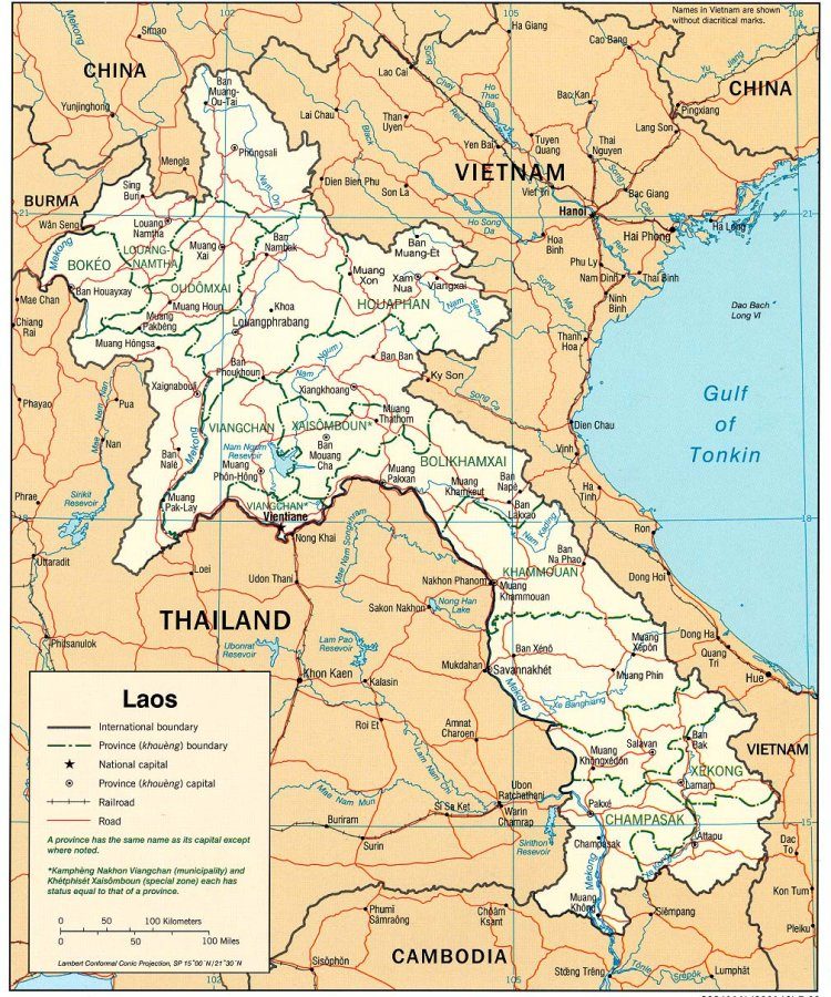 Bản đồ du lịch nước Lào
