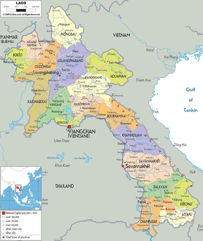 [Update] Bản đồ đất nước Lào (Laos) khổ lớn phóng to năm 2022 12