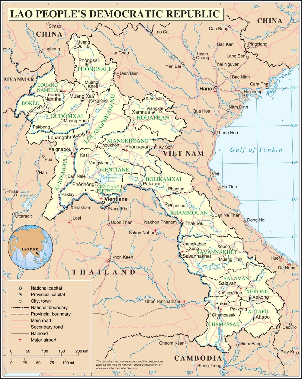[Update] Bản đồ đất nước Lào (Laos) khổ lớn phóng to năm 2022 10