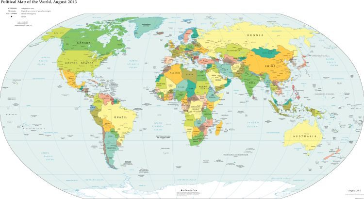 Bản đồ các châu lục trên thế giới