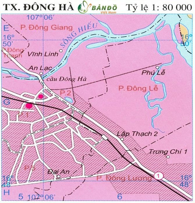 Bản đồ hành chính thành phố Đông Hà