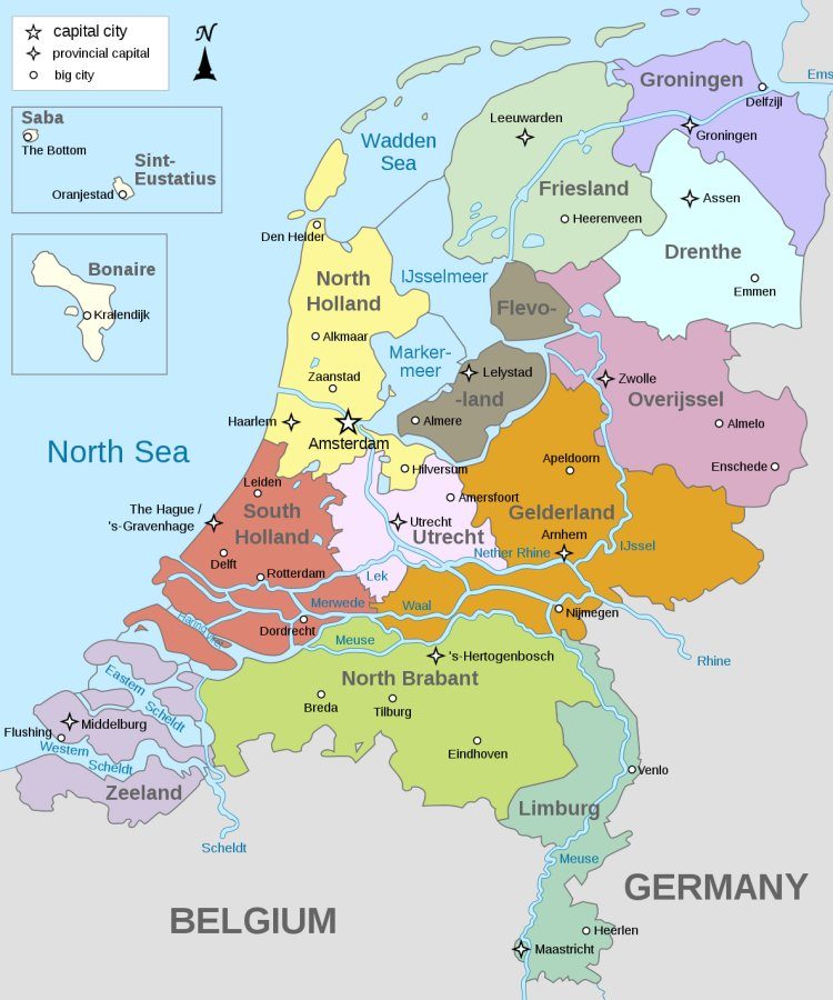 [Update] Bản đồ Hà Lan (Netherlands) khổ lớn phóng to năm [hienthinam] 2