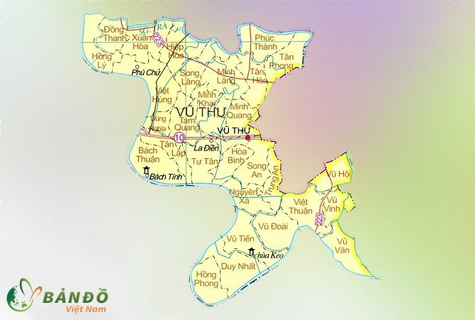 Bản đồ hành chính huyện Vũ Thư