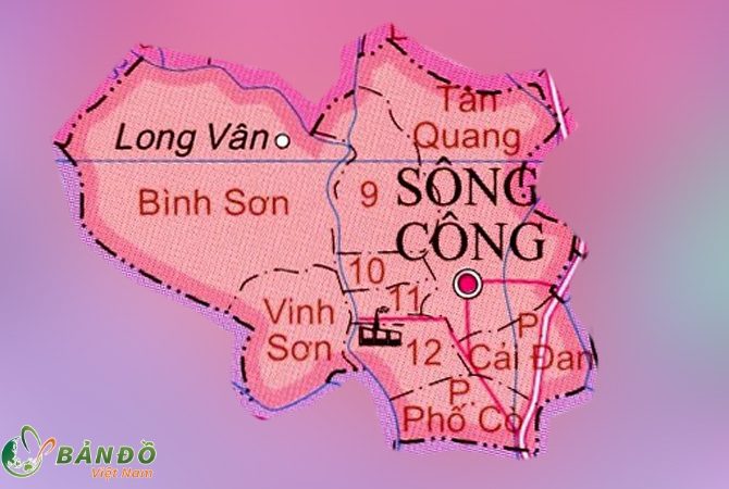 Bản đồ hành chính thành phố Sông Công