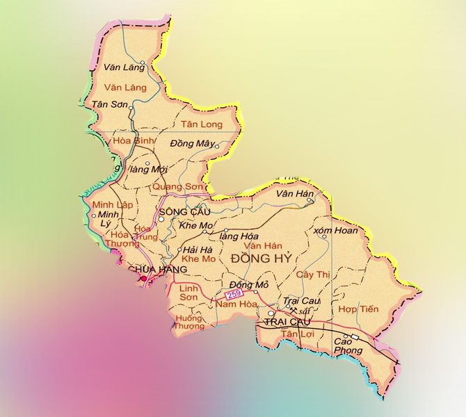 Bản đồ hành chính huyện Đồng Hỷ