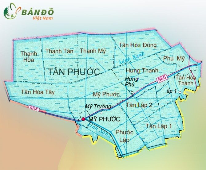 Bản đồ hành chính Huyện Tân Phước