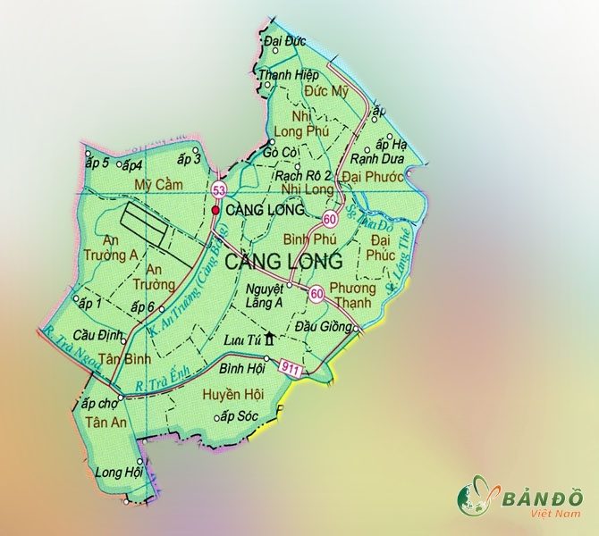 Bản đồ hành chính Huyện Càng Long    