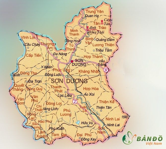 Bản đồ hành chính huyện Sơn Dương