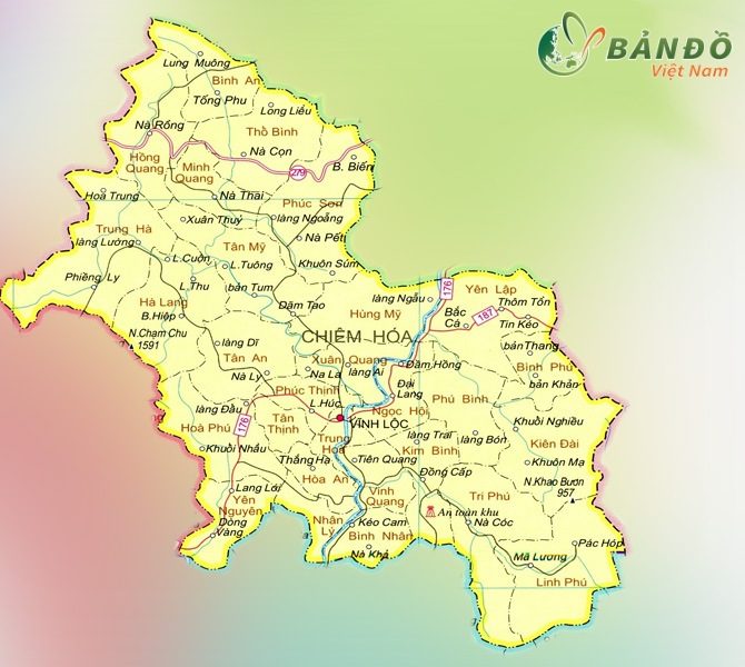 Bản đồ hành chính huyện Chiêm Hóa