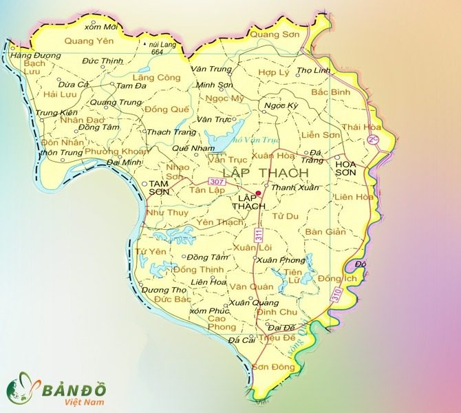 Bản đồ hành chính huyện Lập Thạch